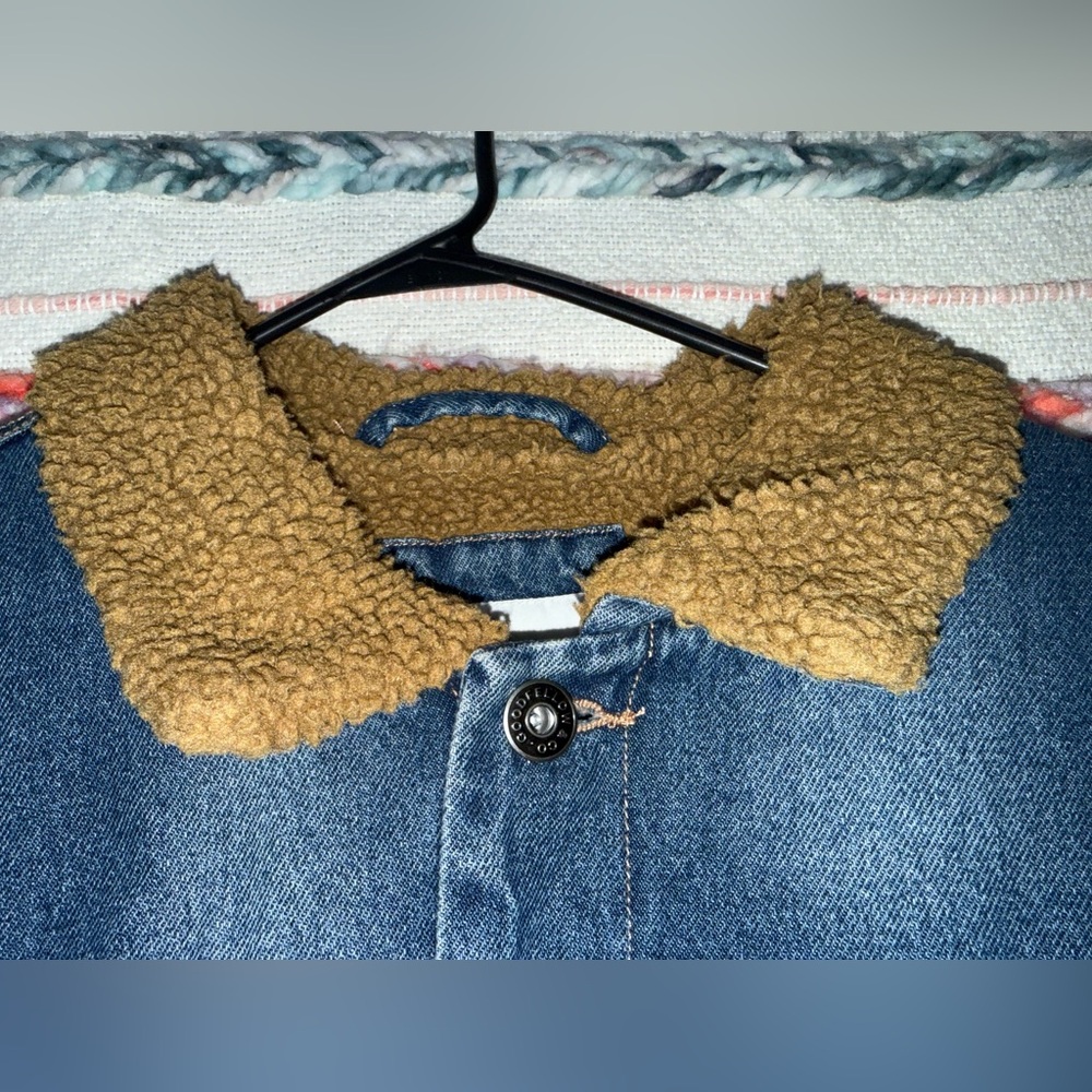 Goodfellow & Co Blue Denim Jacket with Tan Collar and Lining - Picture 5 of 14